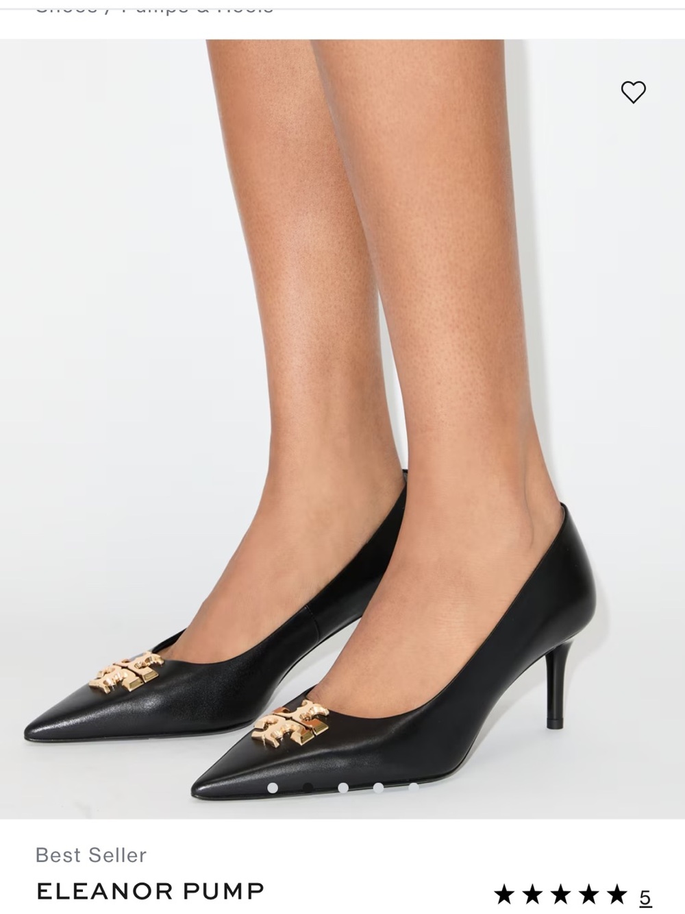 Tory Burch Best Seller
ELEANOR PUMP 
$450 size 7 
Perfect Black leather / Gold